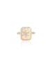 14K Matte Gold Diamond Star Rectangle Ring