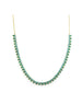14K Gold Emerald and Turquoise Tennis Necklace