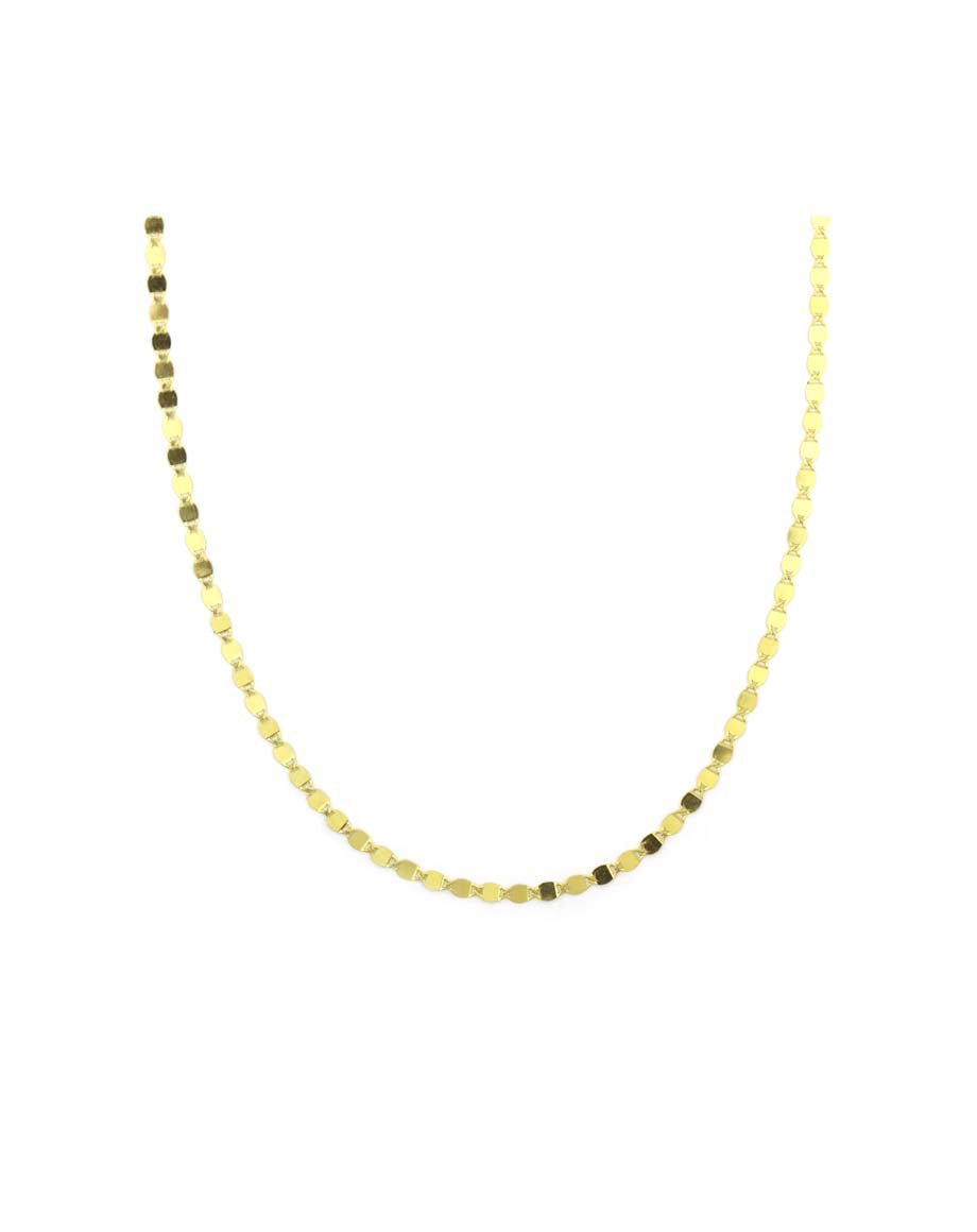 14K Gold Flat Oval Disco Link Chain