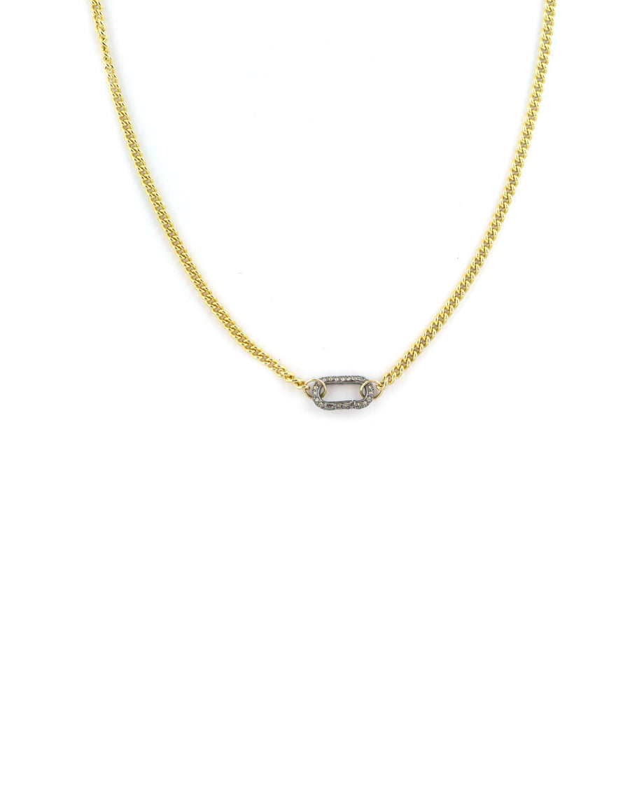 Luxe Lexi Lock Necklace: Gold Filled Cuban Chain