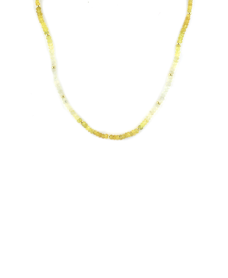 Golden Ombre Sapphire Rondelle Necklace