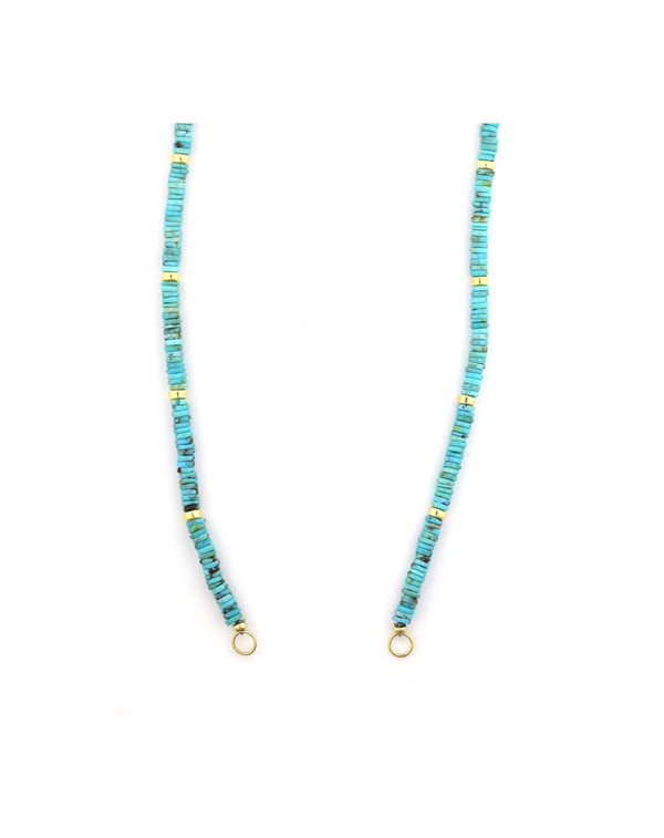 Lock Ready: Open 4mm Heishi Blue Turquoise Rondelle Strand