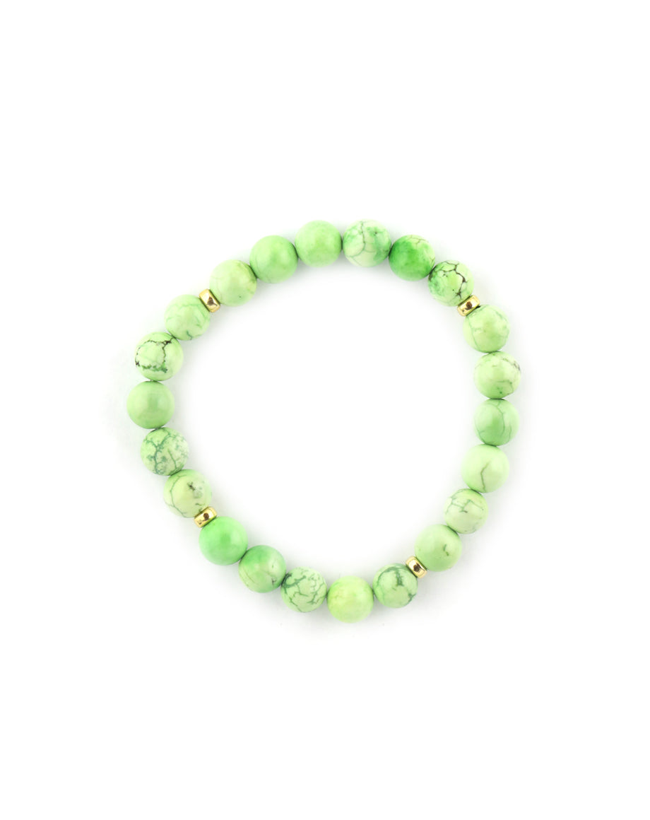 Lime Green Magnesite Stretchy Bracelet