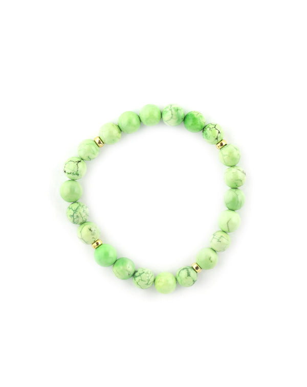 Lime Green Magnesite Stretchy Bracelet