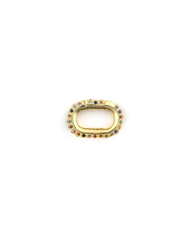 14K Gold Rainbow Sapphire Fine Lexi Lock Connector