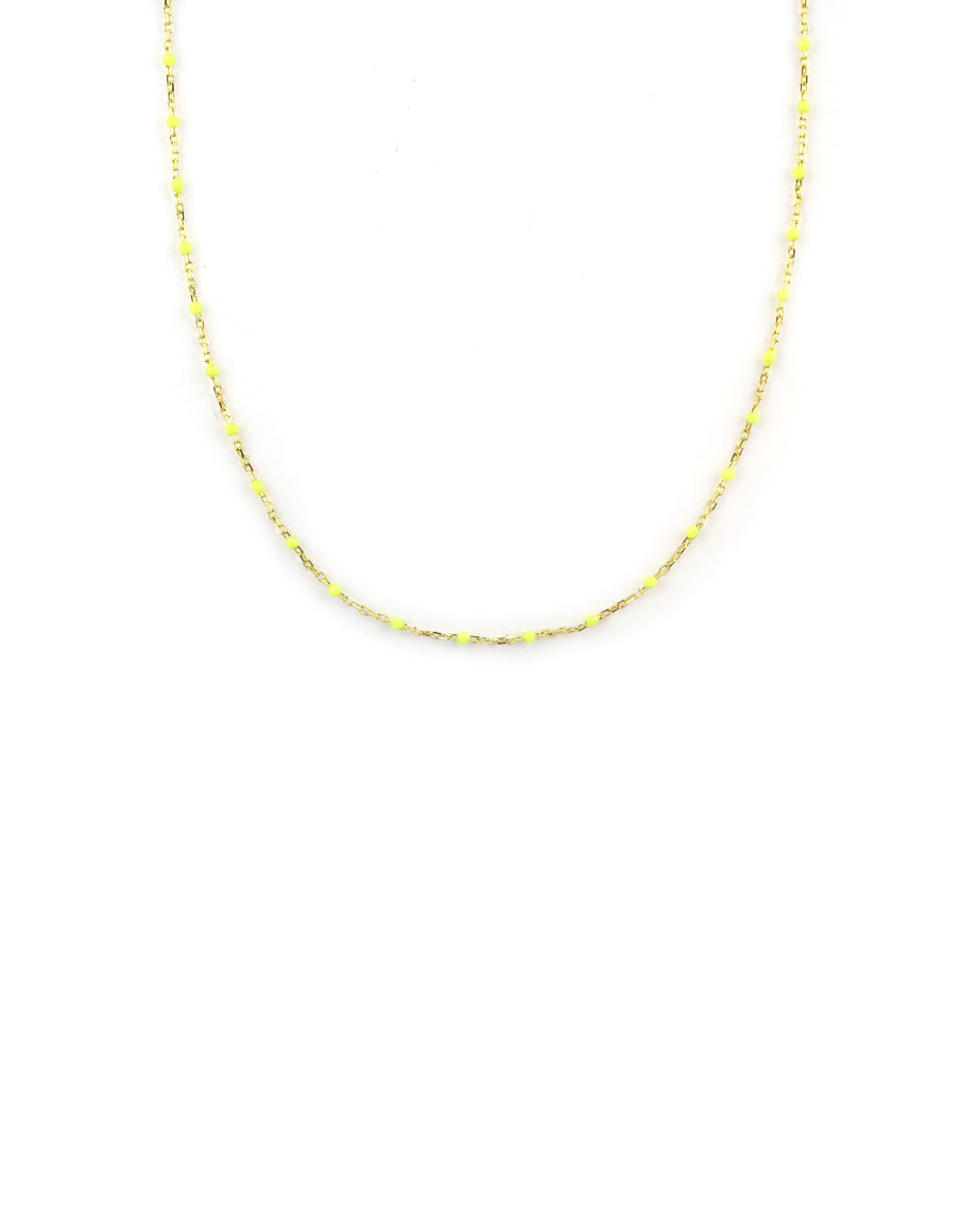 Neon Yellow Enamel Tin Cup Necklace