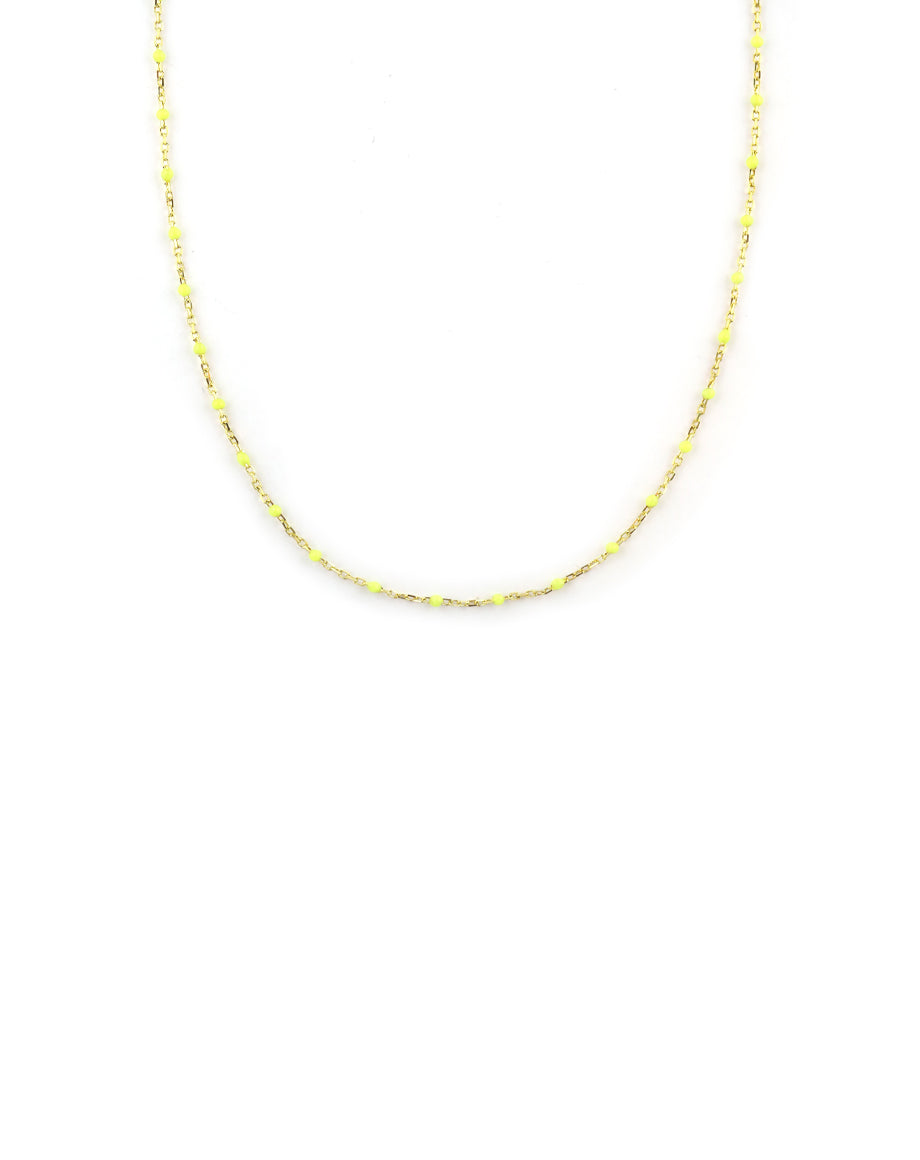 Neon Yellow Enamel Tin Cup Necklace