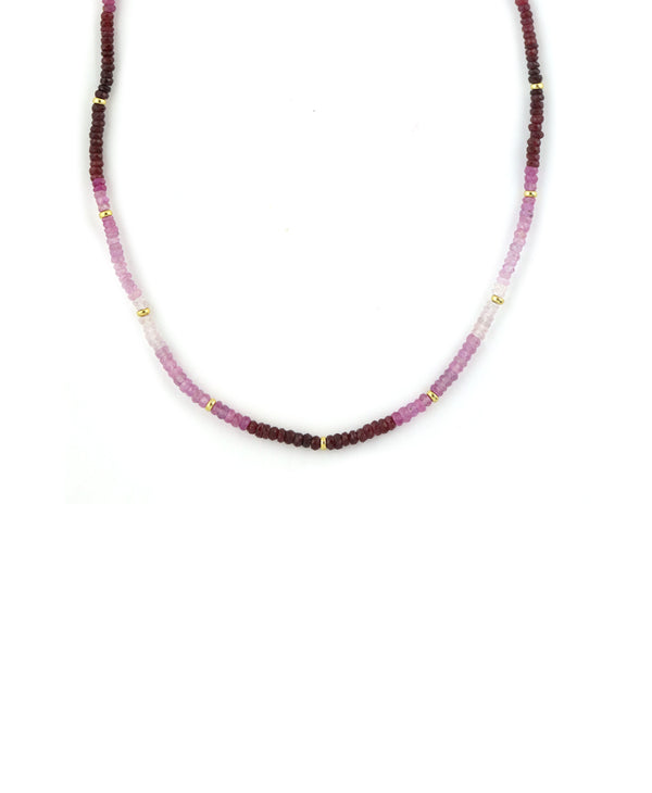 Ombre Ruby Rondelle Necklace