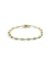 14K YG Oval 3.5ct Emerald .5ct Diamond Tennis Bracelet