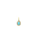 14K Gold Faceted Oval Turquoise Diamond Charm