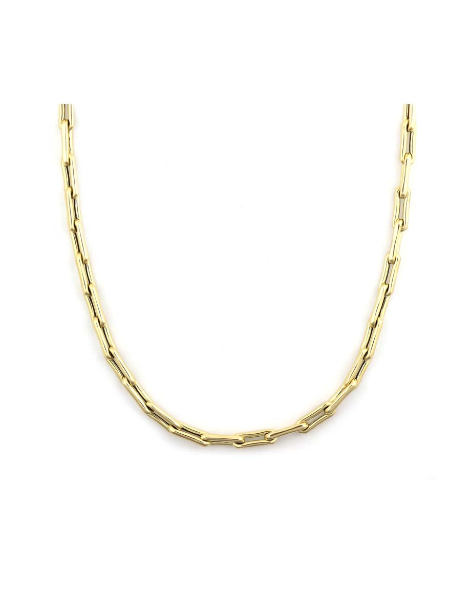 18" 14K Gold Pinched Link Necklace