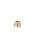 Mini 14K Gold Pink Enamel Rainbow Sapphire Charm Spacer