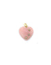 14K Gold Pink Opal Trio Diamond Heart Charm