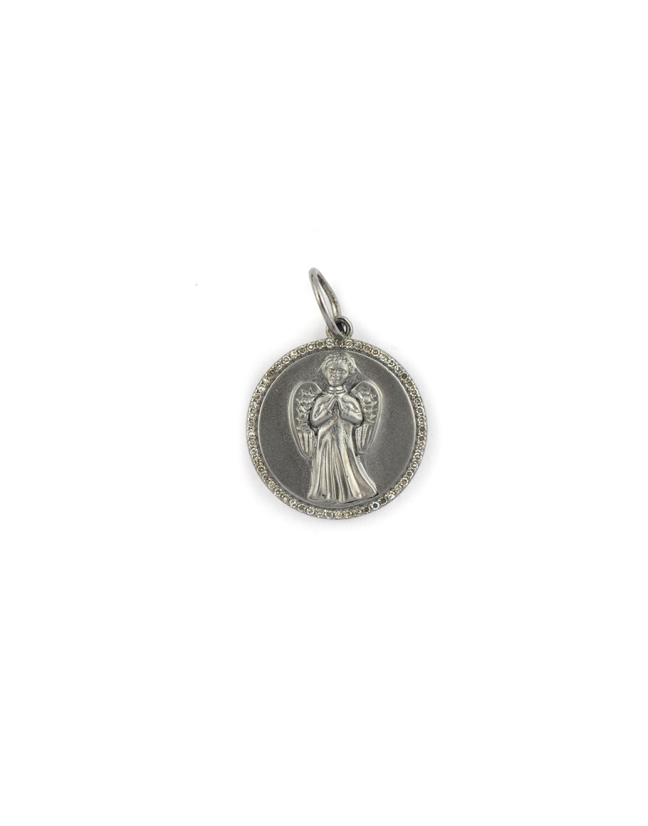 Matte Sterling Silver Angel Coin
