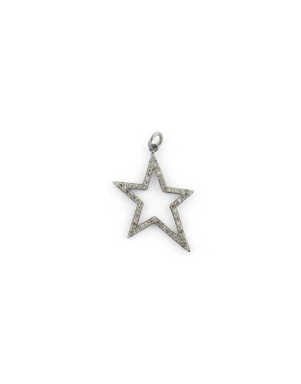 Silver Diamond Cut Out Asymmetrical Star