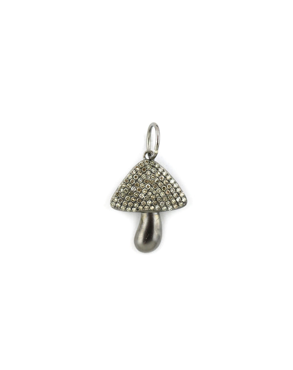Silver Diamond Mushroom Charm