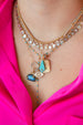 14K Gold Turquoise Diamond Kite Charm