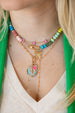 Orange Enamel Tin Cup Lariat Necklace