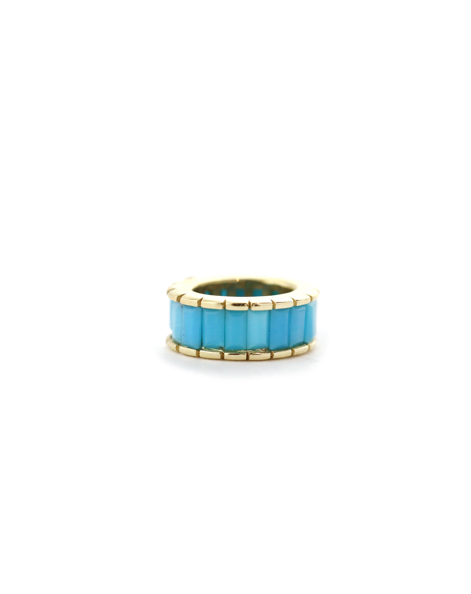 14K Gold Bezel Turquoise Oval Charm Spacer