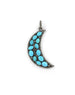 Silver Diamond Turquoise Crescent Moon Charm