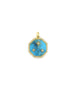 14K Gold Turquoise Star Octagon Pendant