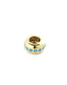 14K Gold Large Donut Dotted Turquoise Charm Spacer