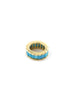 14K Gold Bezel Turquoise Oval Charm Spacer