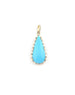 14K Gold Dotted Diamond Teardrop Sleeping Beauty Charm