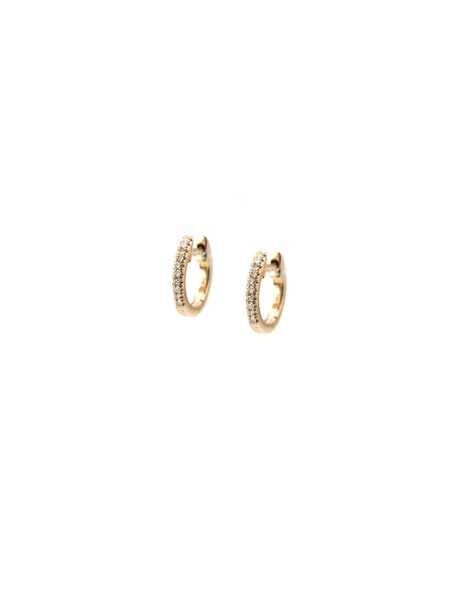 14K Rose Gold Huggie Earring