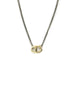 14K Gold Anchor Lock Silver Cuban Necklace