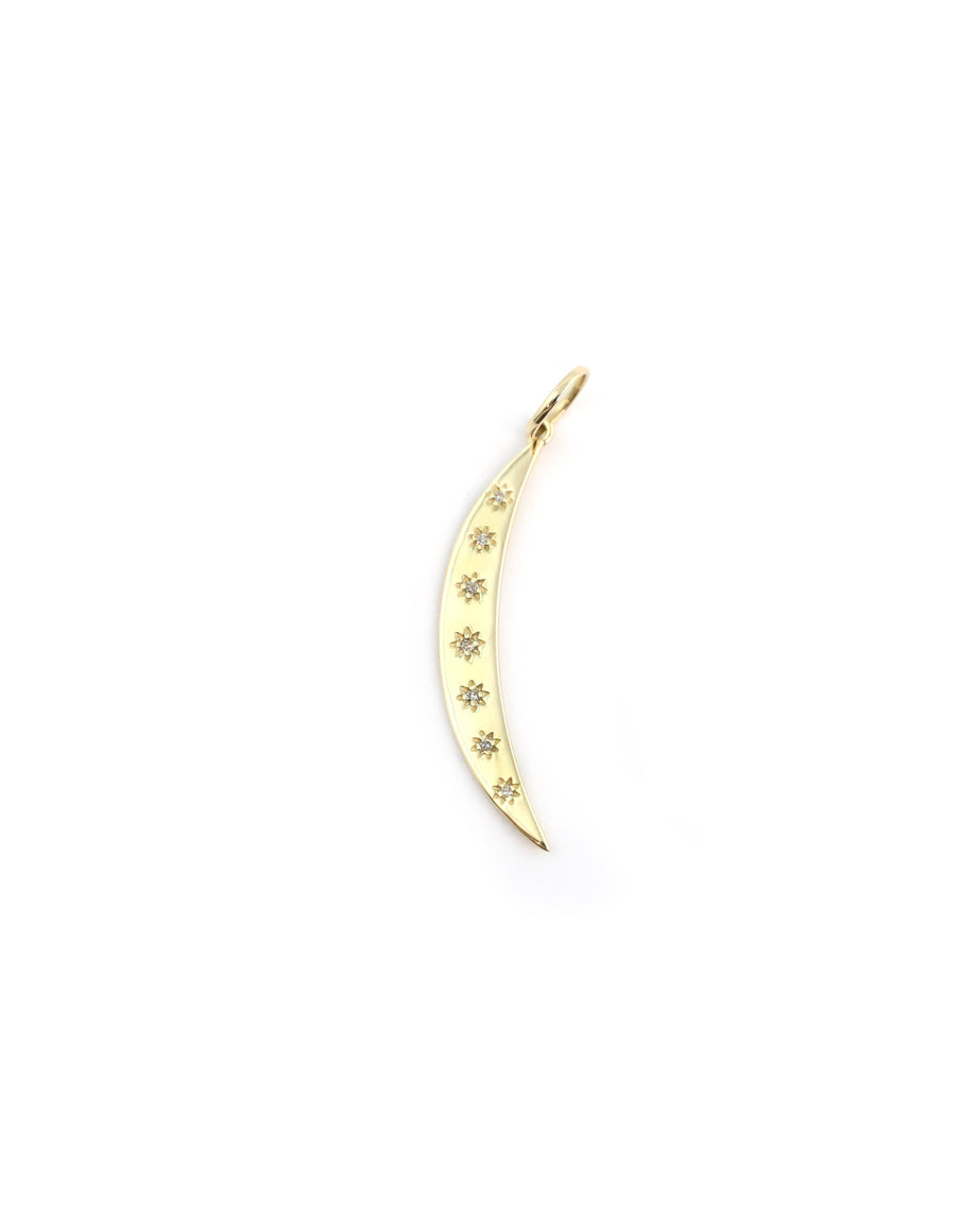 14K Gold Thin Crescent Moon Charm