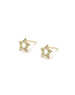 14K Gold Crystal Mini Open Star Studs