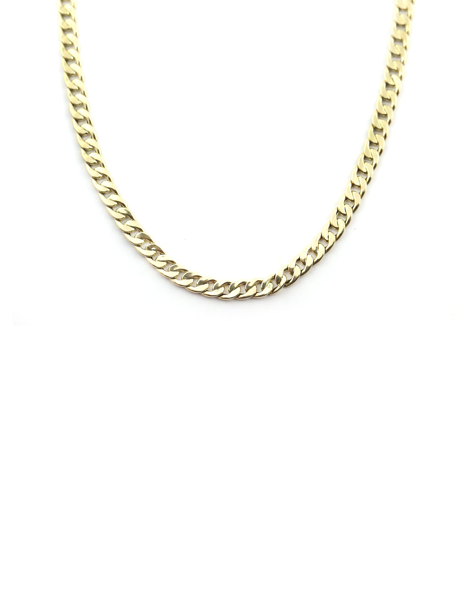 14K Gold 5.5mm Flat Open Cuban Chain