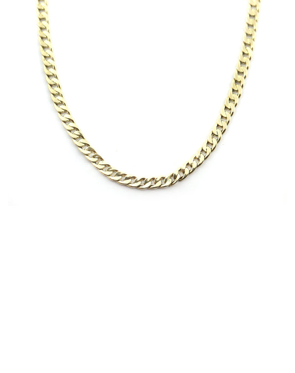 14K Gold 5.5mm Flat Open Cuban Chain