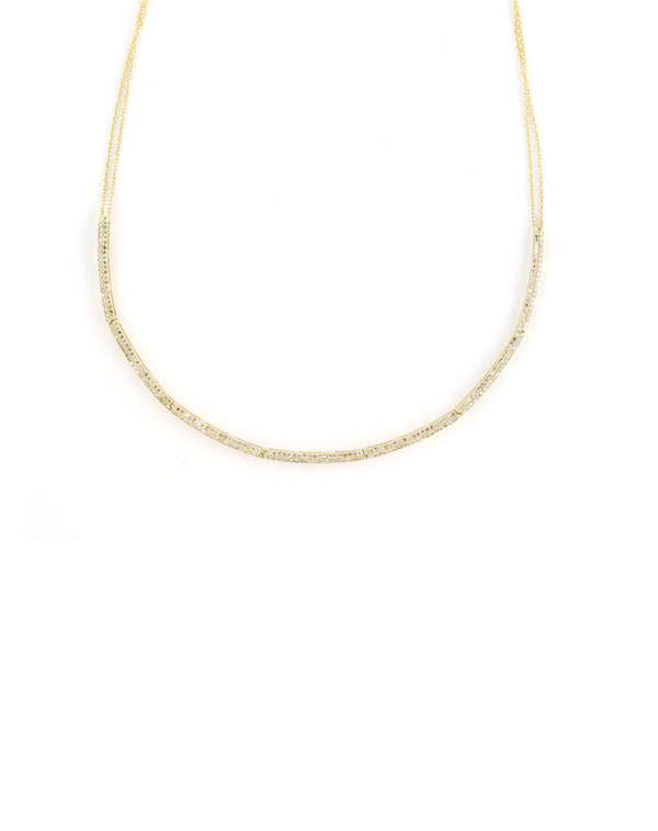 14K Gold Thin Diamond Choker