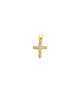 14K Gold Simple Diamond Cross Charm