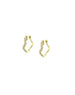14K Gold Wavy Diamond Huggie Hoops