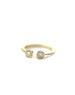 14K Gold .26ct Double Baguette Diamond Open Ring