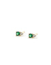 14K Gold Green Crystal Mix Shape Studs