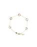 14K Gold Mother of Pearl Heart Station Bracelet
