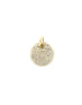 14K Gold Pave Disc Diamond Charm