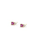 14K Gold Pink Crystal Mix Shape Studs