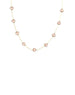 14K Gold Pink Opal Heart Station Necklace