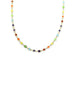 14K Gold Mini Square Rainbow Stone Inlay Disco Chain