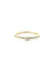 14K Gold Mini Solitaire Pave Diamond Ring