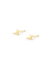 14K Gold Simple Lightning Bolt Stud