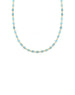 14K Gold Mini Square Turquoise Inlay Disco Chain