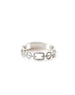 14K White Gold Multi Shape Buckle Diamond Ring