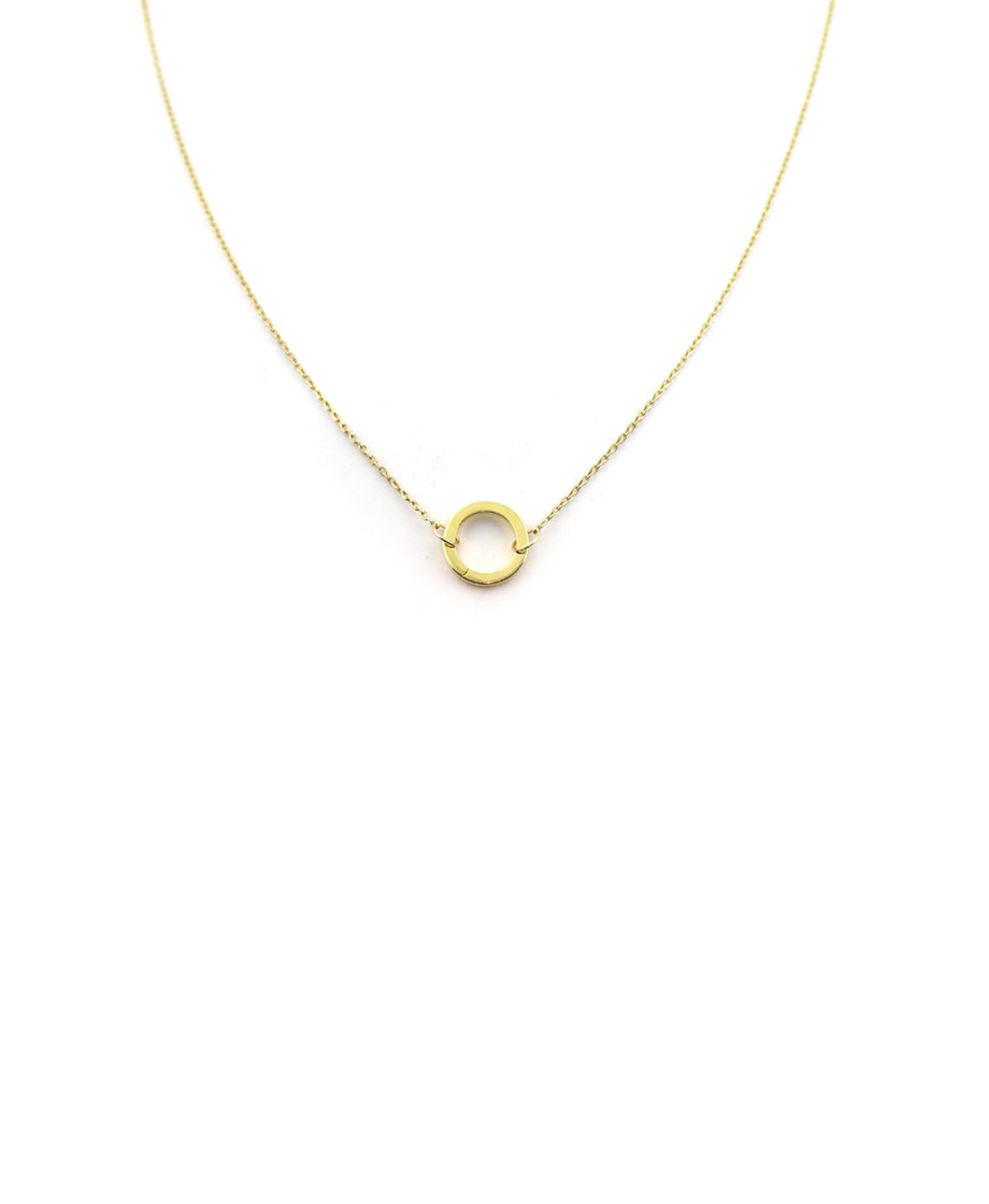 12mm 14K Gold Simple Lock Necklace