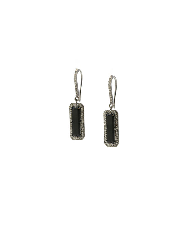 black onyx slab earrings
